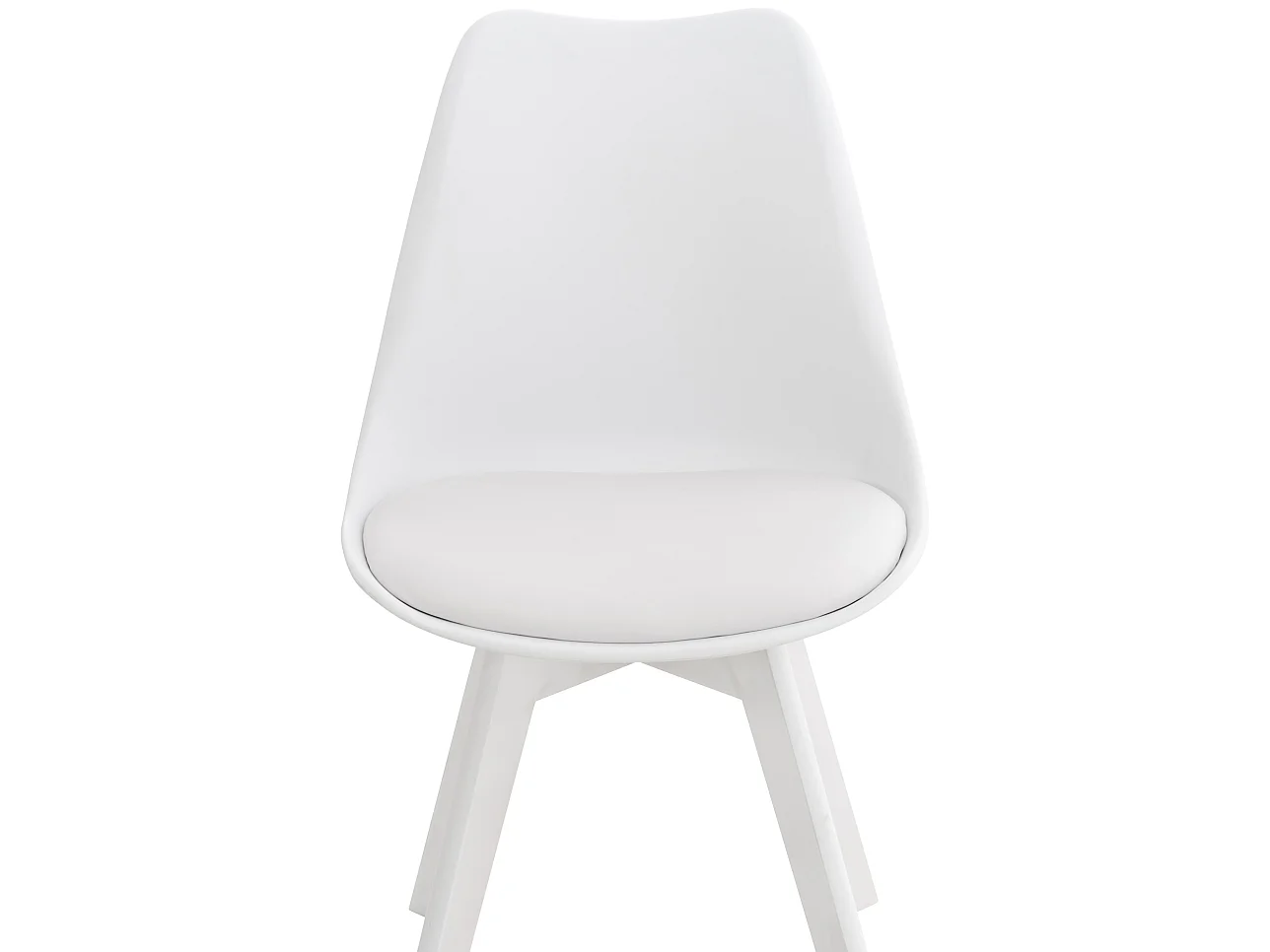 Lot de 4  chaise salle à manger - Plastique - Blanc / Blanc - Linares