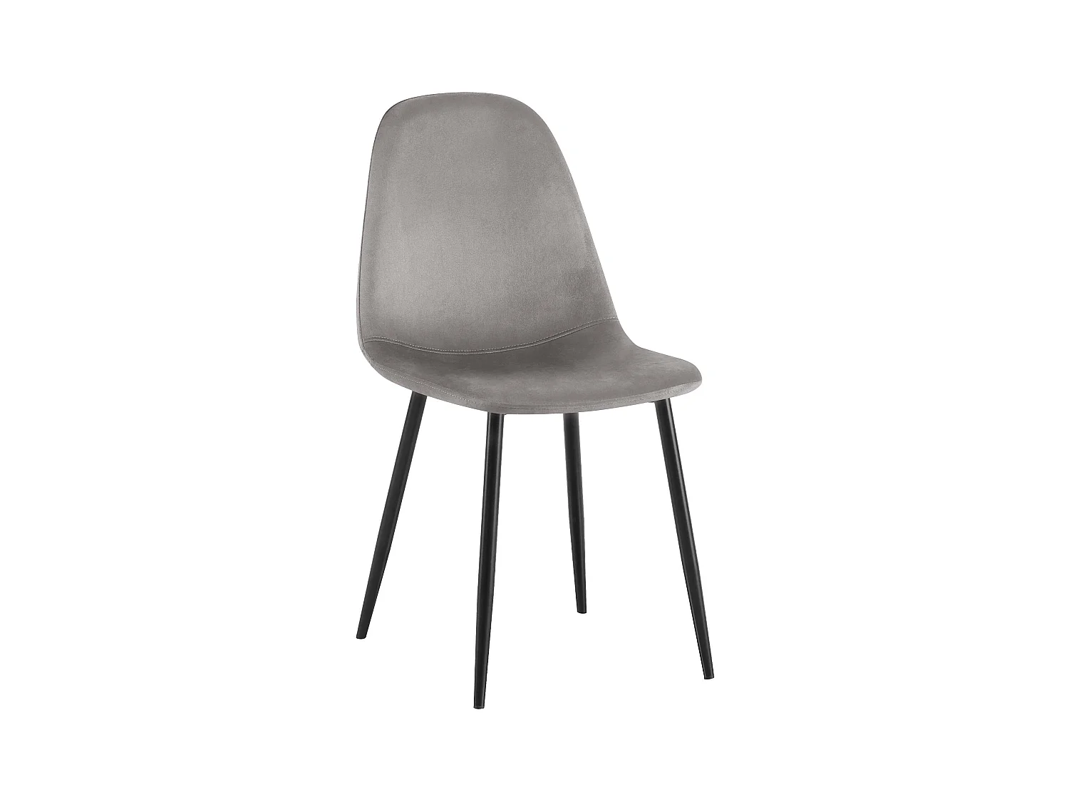 chaise salle à manger - Velours - Gris - Napier