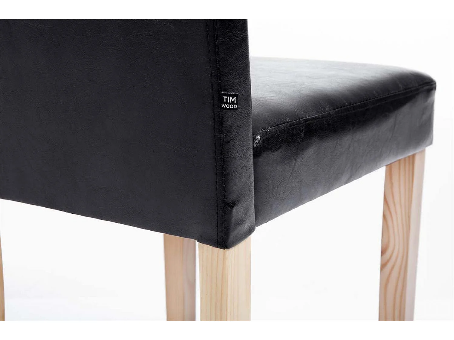 chaise salle à manger - Similicuir & Nature - Noir - Ina