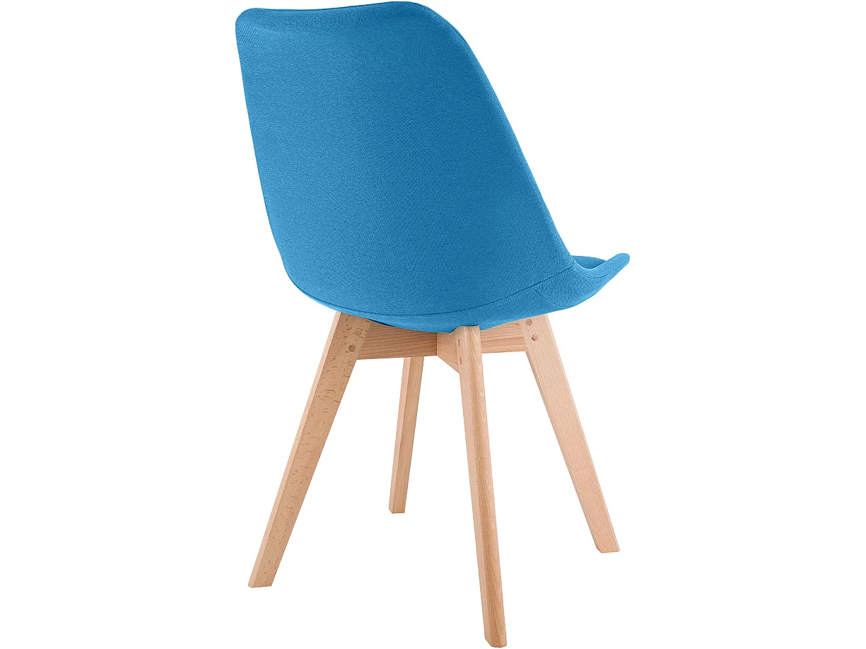 Set van 4  Eetkamerstoelen - Stof - turkis - Linares