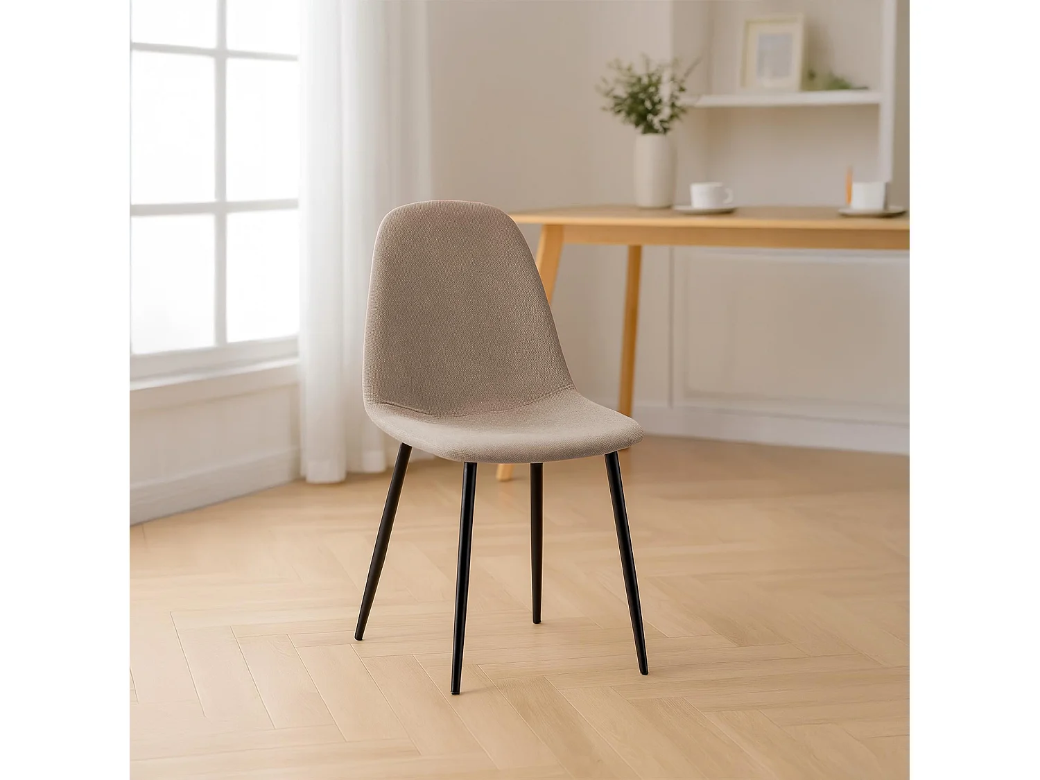 Eetkamerstoelen - Stof - creme - Napier