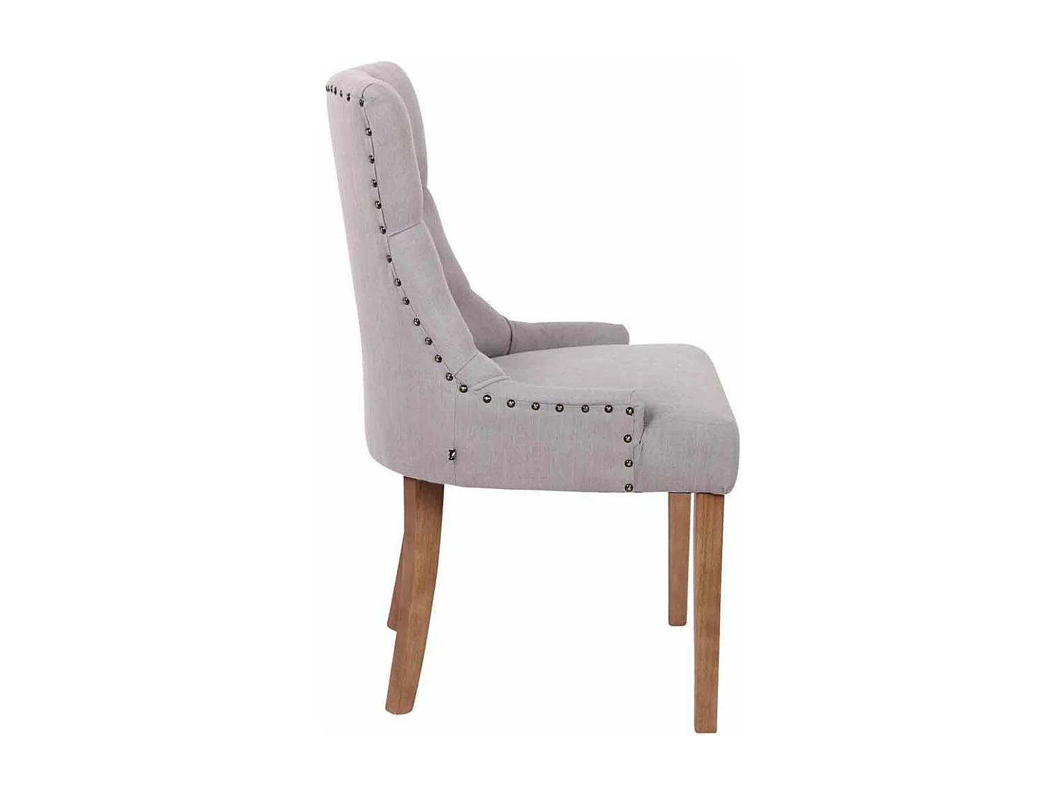 Set van 2  Eetkamerstoelen - Stof & antiek licht - grijs - Aberdeen