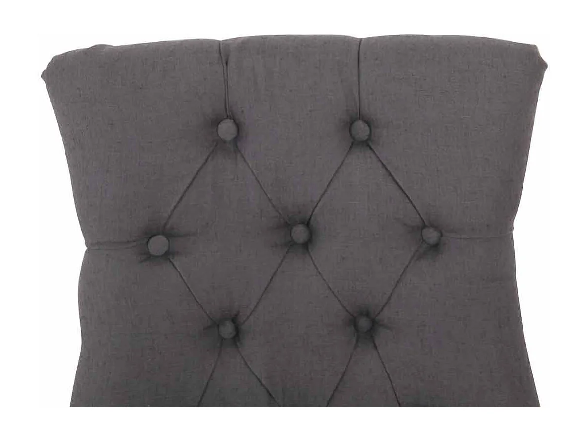 Lot de 2  chaise salle à manger - Tissu & Antique clair - Gris foncé - Aberdeen