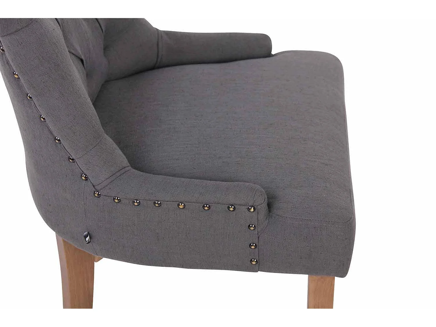 Lot de 2  chaise salle à manger - Tissu & Antique clair - Gris foncé - Aberdeen