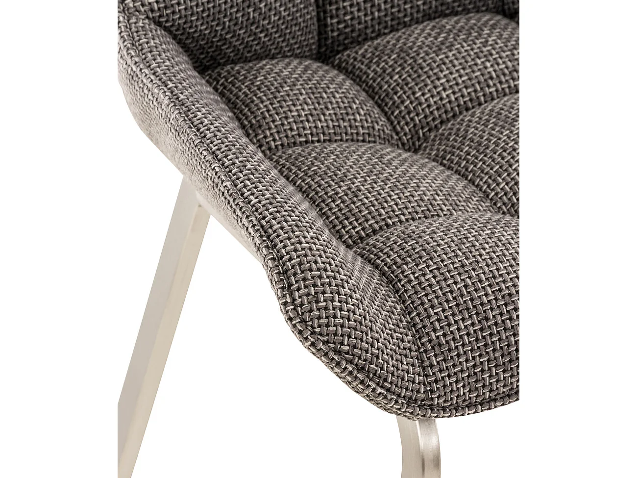 chaise salle à manger - Tissu & Métal - Gris titane - Saranda