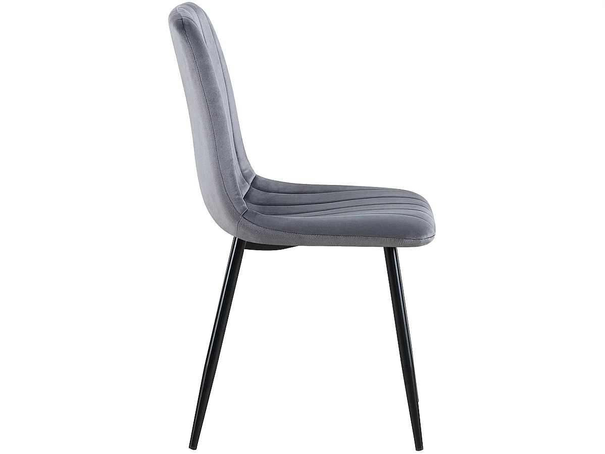 chaise salle à manger - Velours - Gris foncé - Dijon