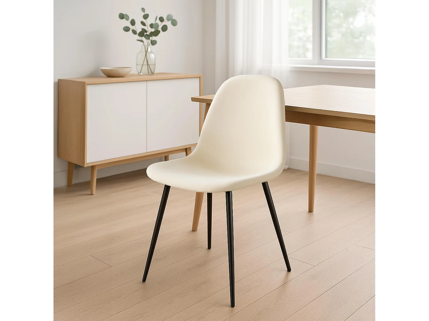 Eetkamerstoelen - Fluweel - creme - Napier