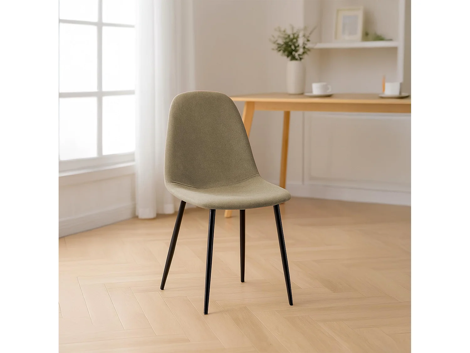 chaise salle à manger - Tissu - Taupe - Napier