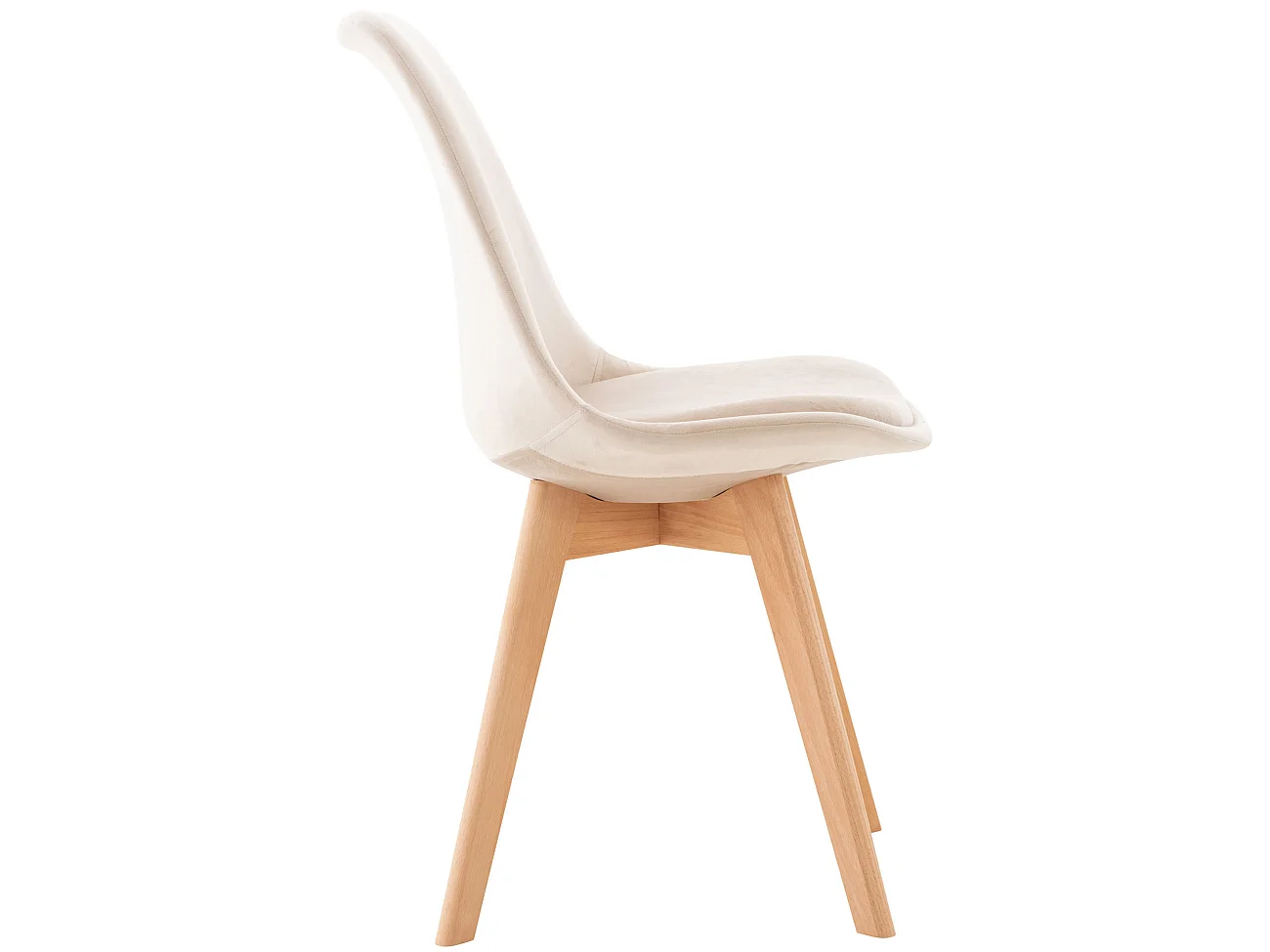 Set van 4  Eetkamerstoelen - Fluweel - beige - Linares