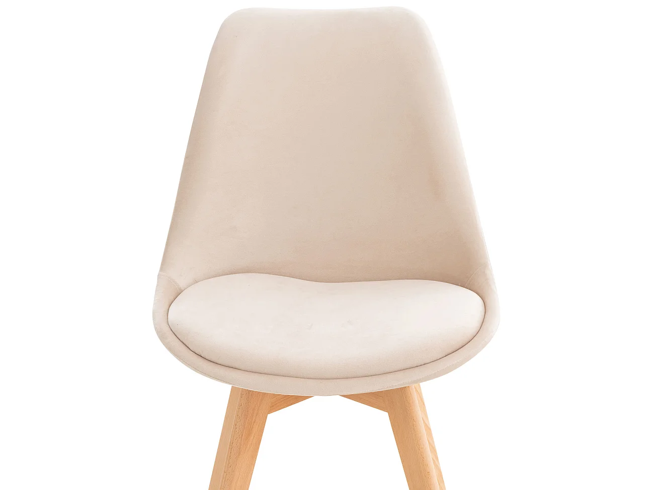 Set van 4  Eetkamerstoelen - Fluweel - beige - Linares
