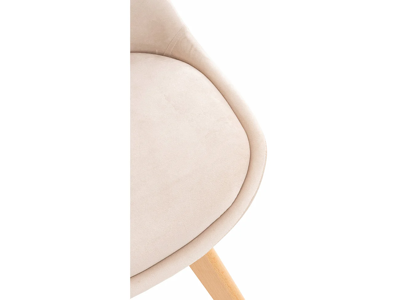 Set van 4  Eetkamerstoelen - Fluweel - beige - Linares