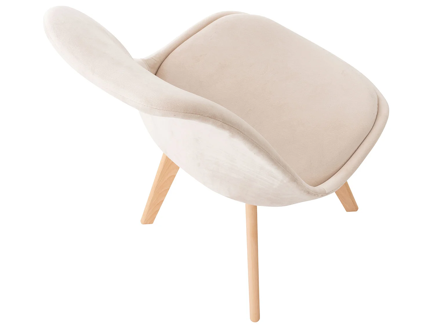 Lot de 4  chaise salle à manger - Velours - Beige - Linares