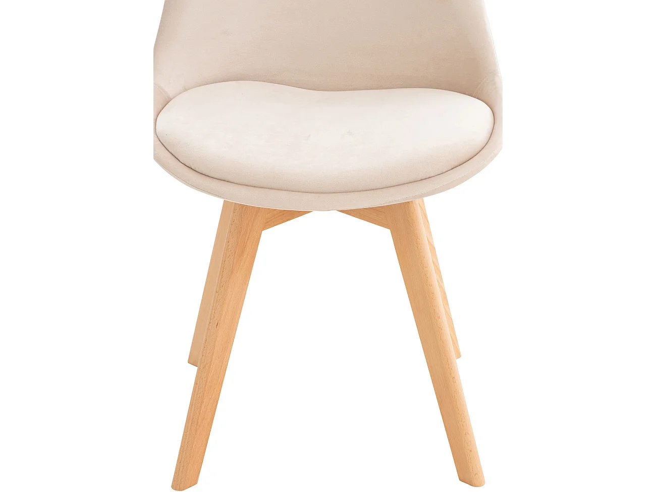 Lot de 4  chaise salle à manger - Velours - Beige - Linares