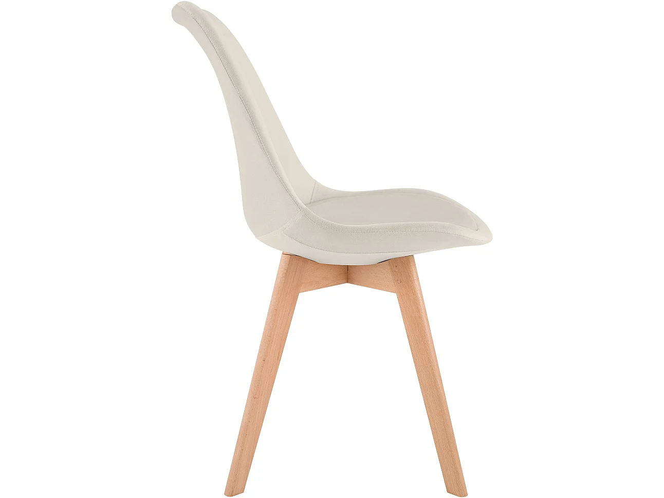 Lot de 4  chaise salle à manger - Velours - Beige - Linares