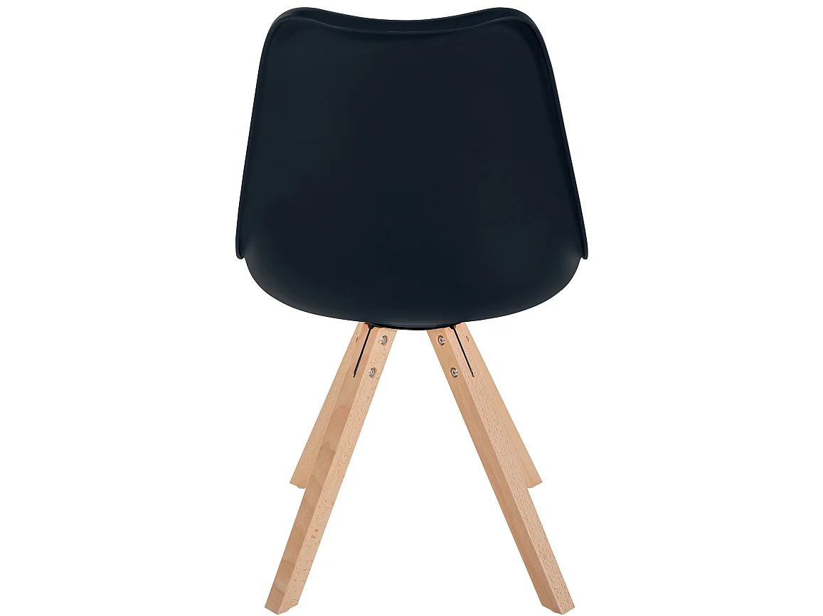 Lot de 4  chaise salle à manger - Plastique & Nature (carré) - Noir - Sofia