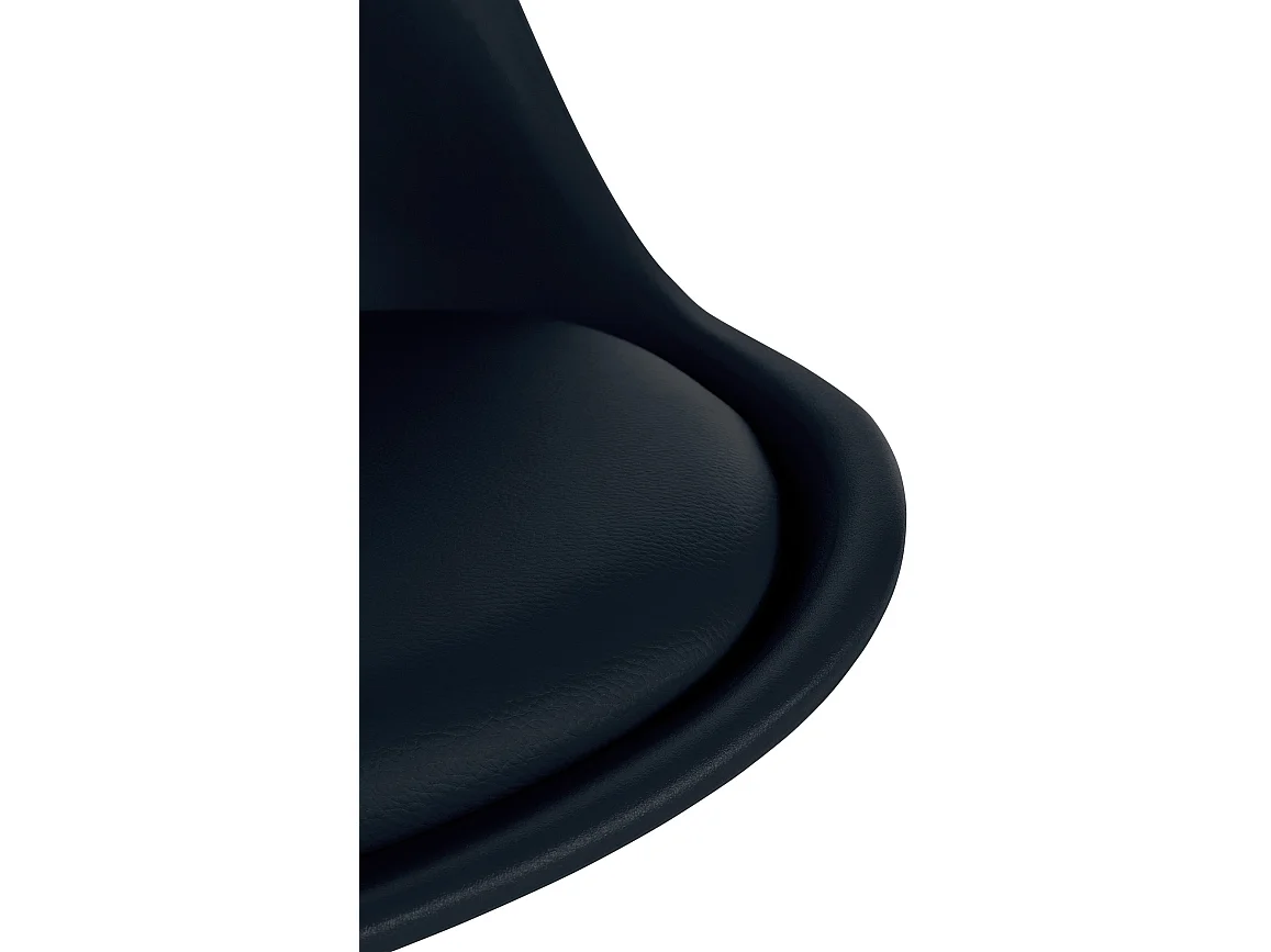 Lot de 4  chaise salle à manger - Plastique & Nature (carré) - Noir - Sofia