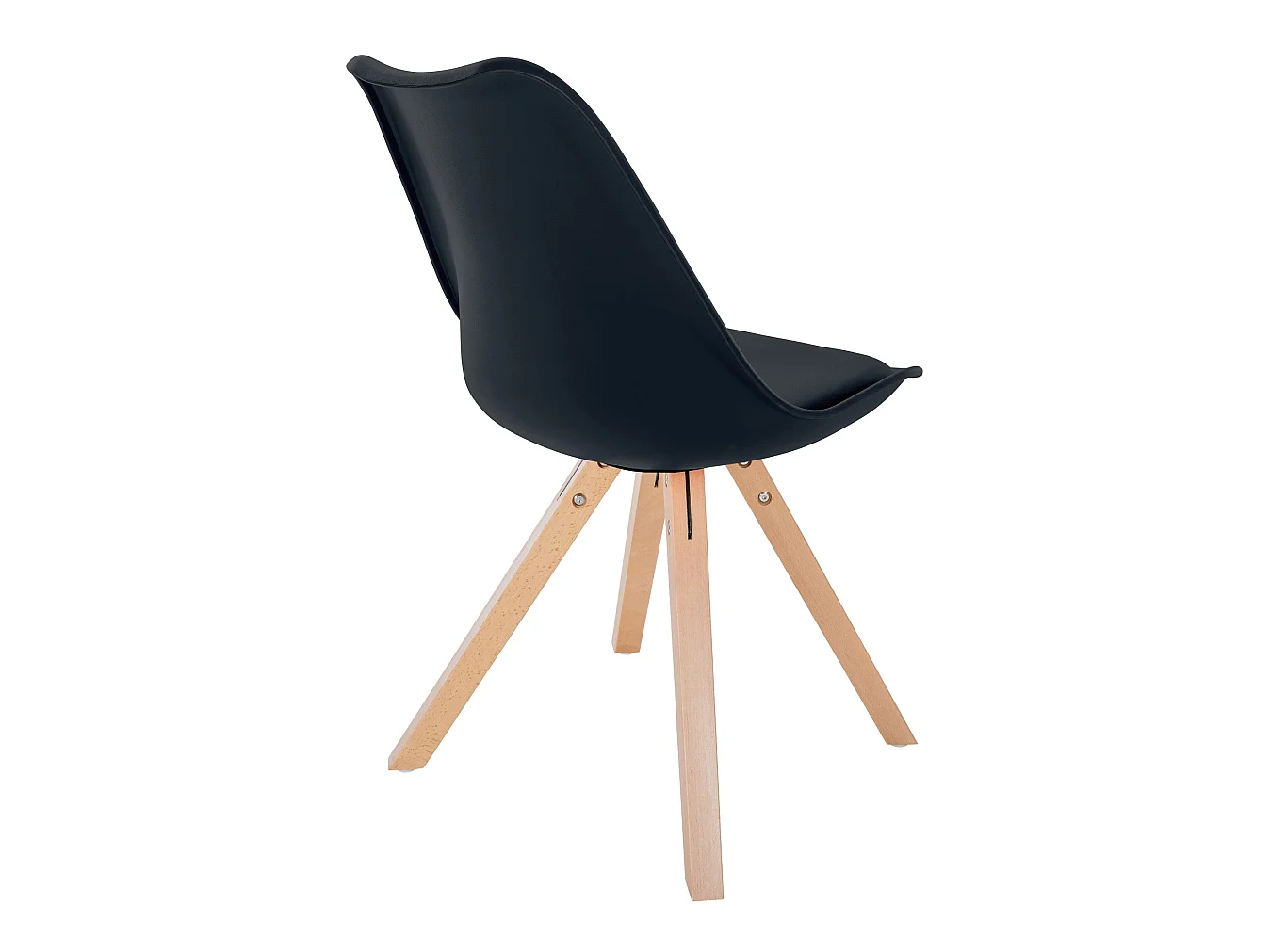 Lot de 4  chaise salle à manger - Plastique & Nature (carré) - Noir - Sofia