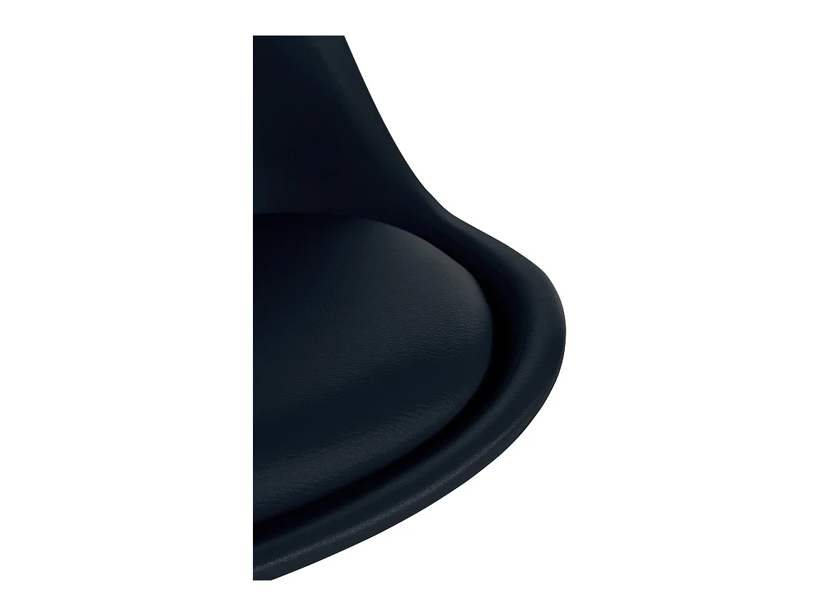 Lot de 4  chaise salle à manger - Plastique & Nature (carré) - Noir - Sofia