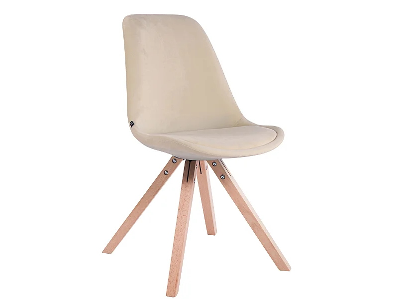 Eetkamerstoelen - Fluweel & natura - creme - Toulouse