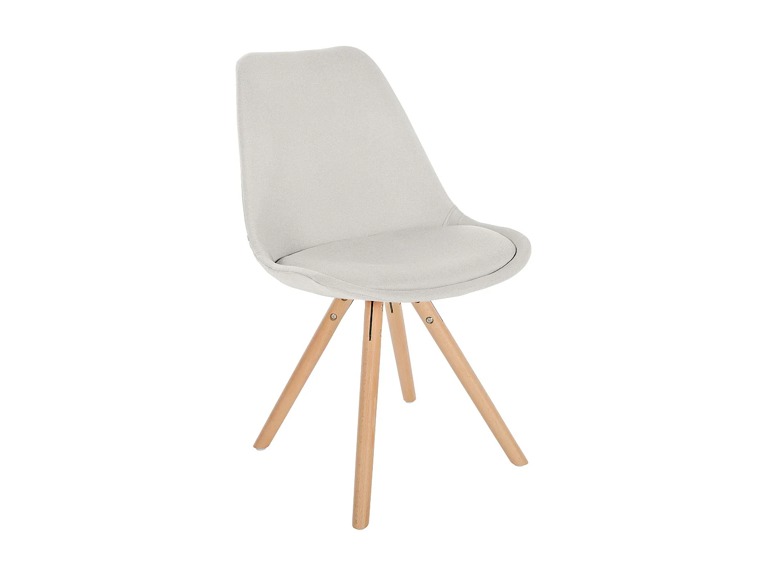 Eetkamerstoelen - Stof & natura (ronde) - creme - Sofia