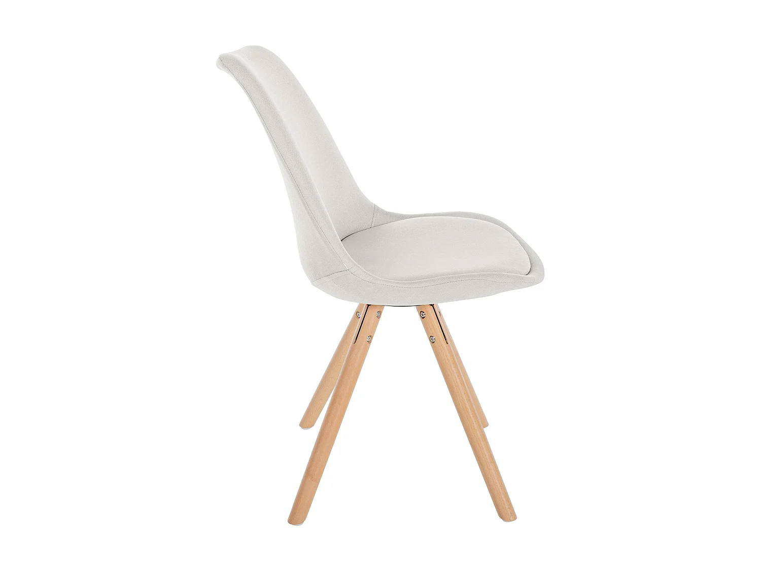 Eetkamerstoelen - Stof & natura (ronde) - creme - Sofia