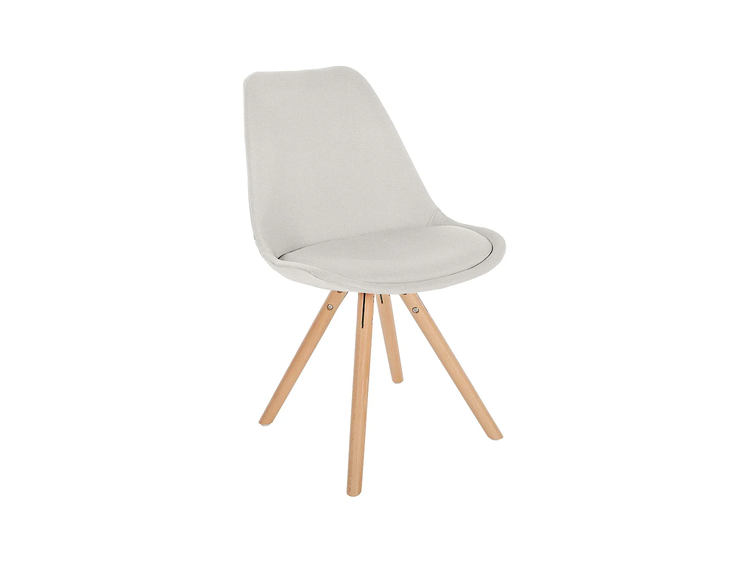 chaise salle à manger - Tissu & Nature (rond) - Crème - Sofia