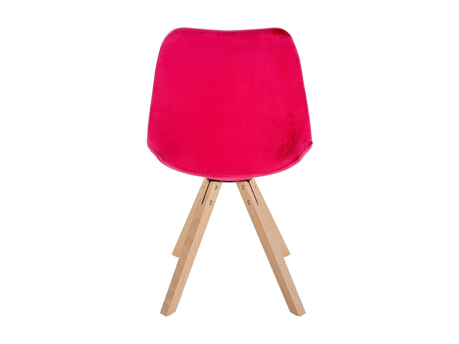 Lot de 4  chaise salle à manger - Velours & Nature (carré) - Rouge - Sofia