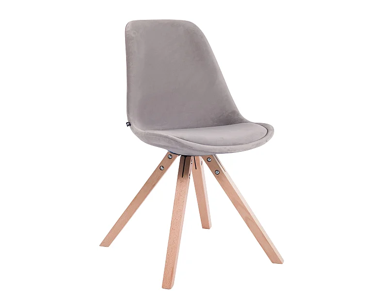 chaise salle à manger - Velours & Nature - Gris - Toulouse