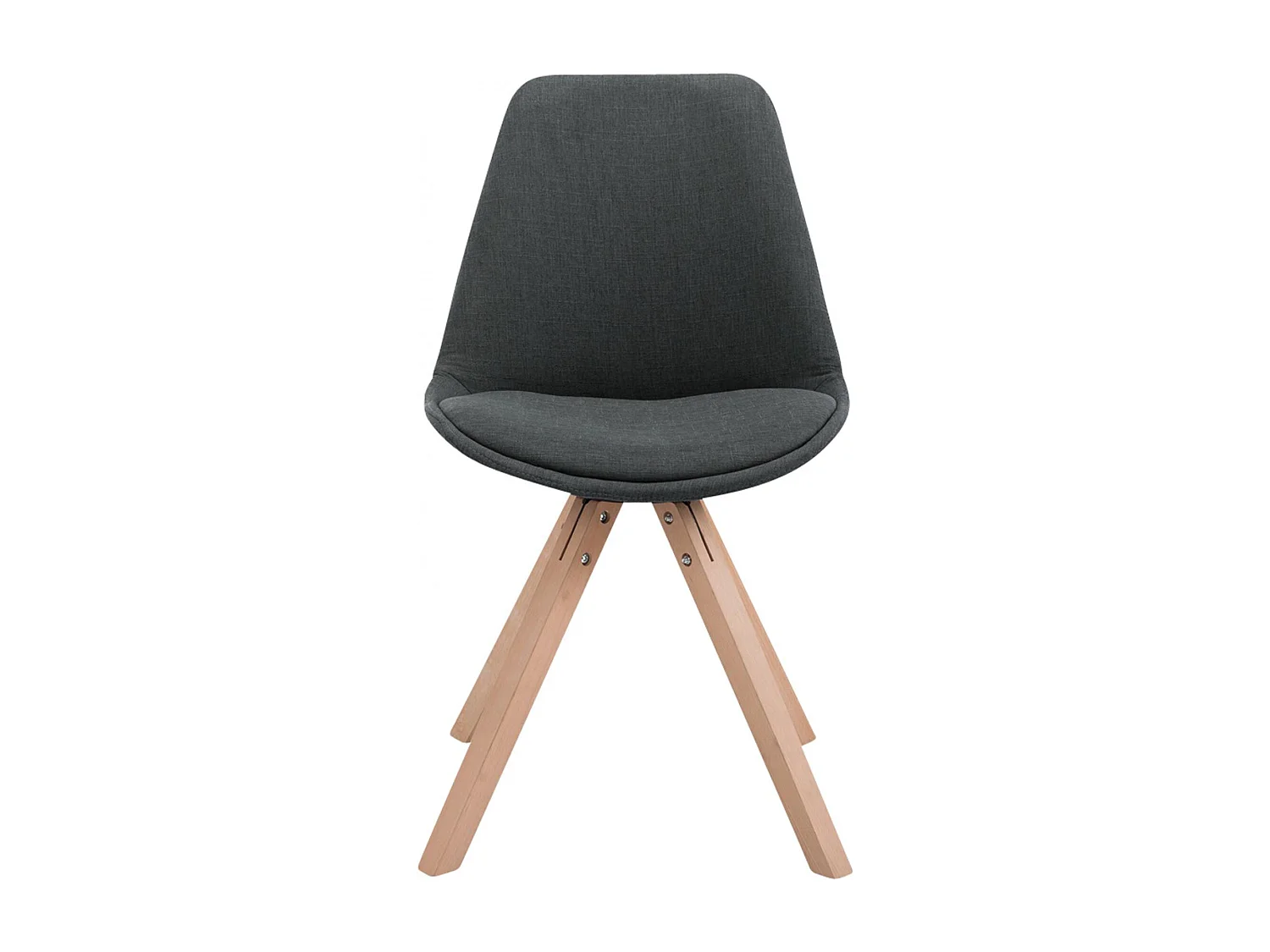 Set van 4  Eetkamerstoelen - Stof & natura - donkergrijs - Toulouse