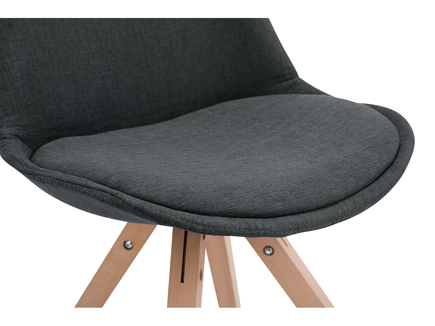 Set van 4  Eetkamerstoelen - Stof & natura - donkergrijs - Toulouse