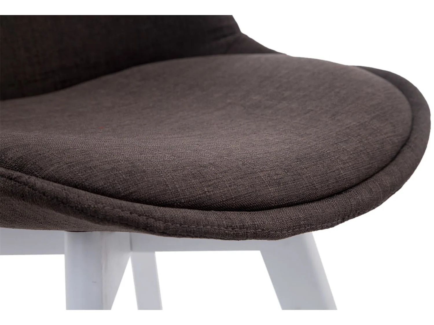 Lot de 4  chaise salle à manger - Tissu & Blanc - Gris foncé - Borneo V2