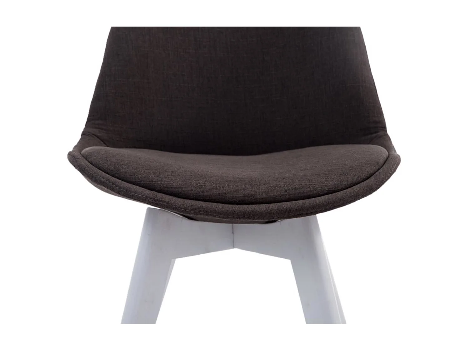 Lot de 4  chaise salle à manger - Tissu & Blanc - Gris foncé - Borneo V2