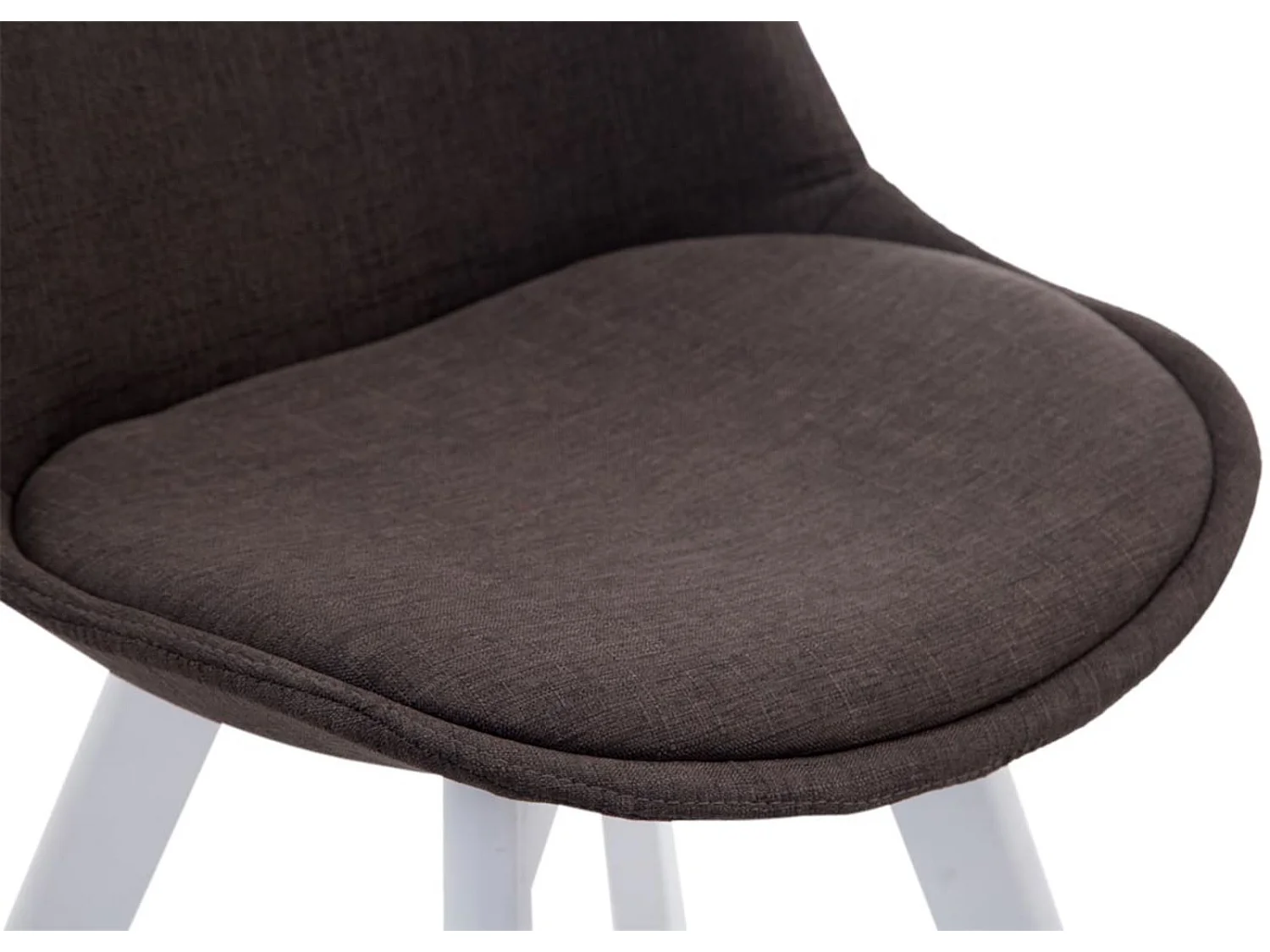 Lot de 4  chaise salle à manger - Tissu & Blanc - Gris foncé - Borneo V2