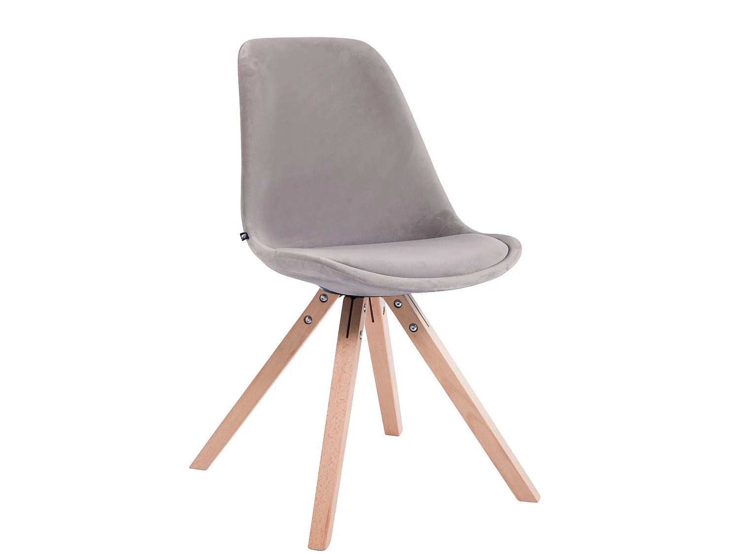 Lot de 4  chaise salle à manger - Velours & Nature - Gris - Toulouse