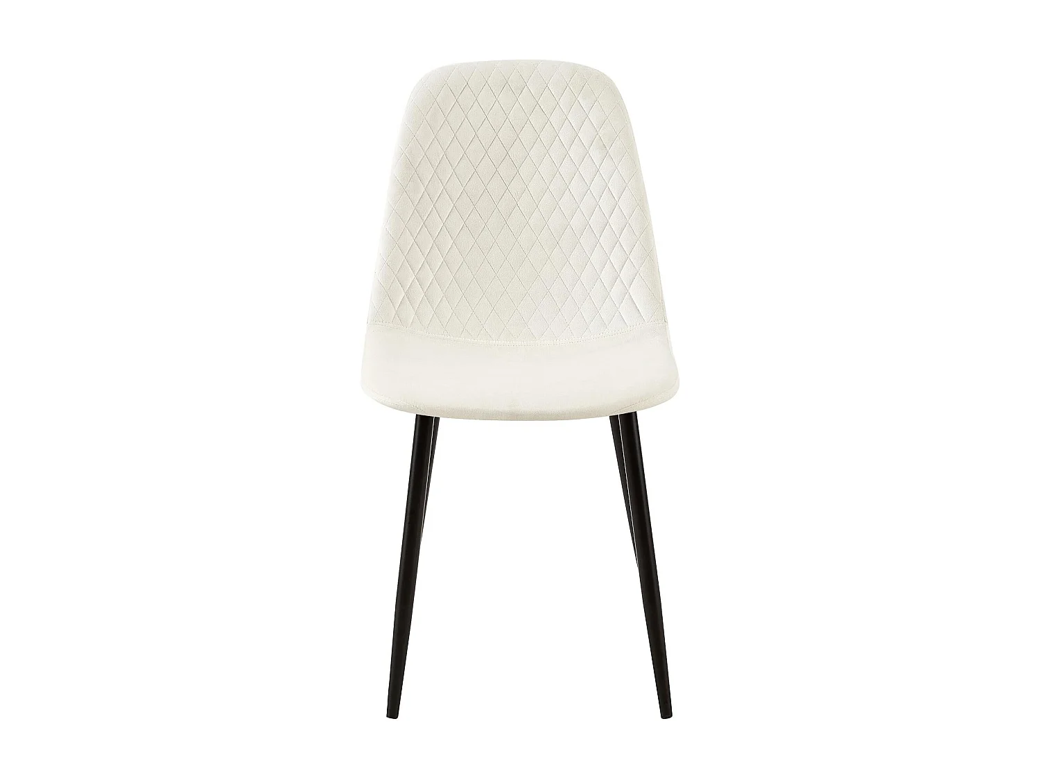 Lot de 4  chaise salle à manger - Velours - Blanc crème - Giverny