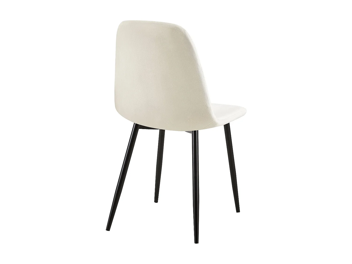 Lot de 4  chaise salle à manger - Velours - Blanc crème - Giverny