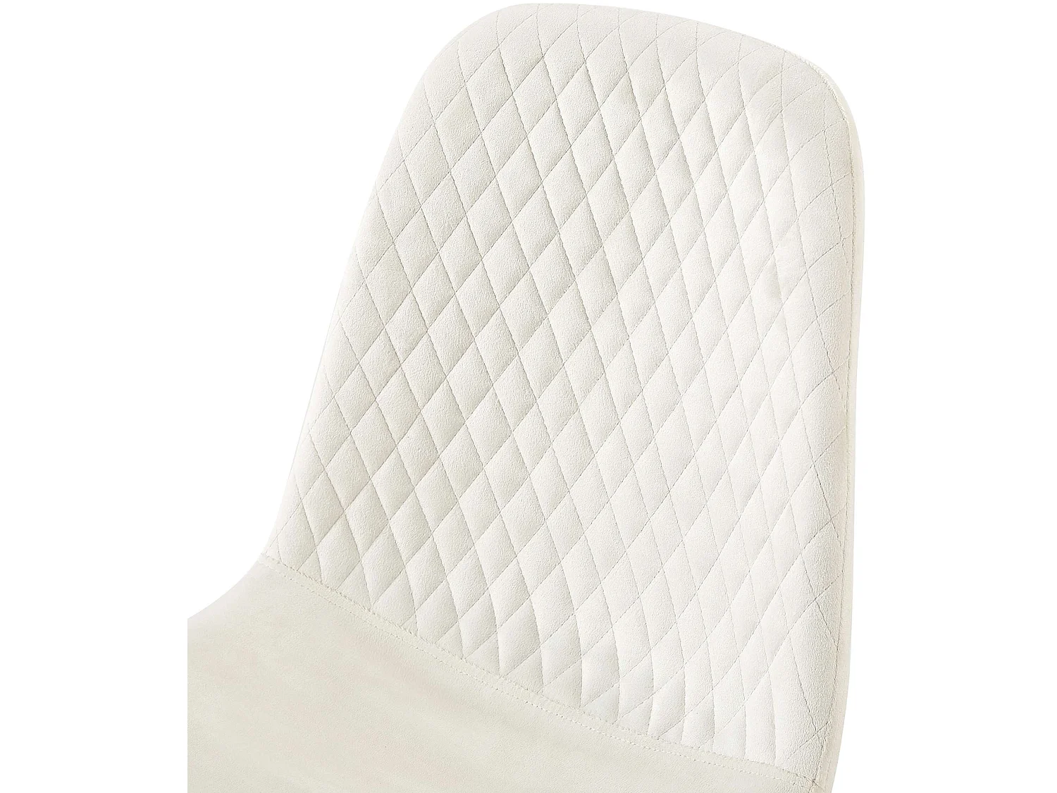 Lot de 4  chaise salle à manger - Velours - Blanc crème - Giverny