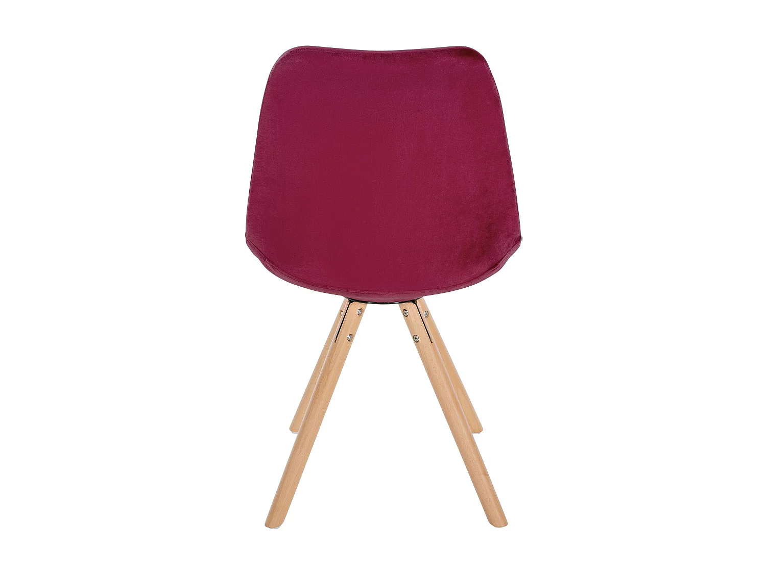 Eetkamerstoelen - Fluweel & natura (ronde) - bordeauxrood - Sofia