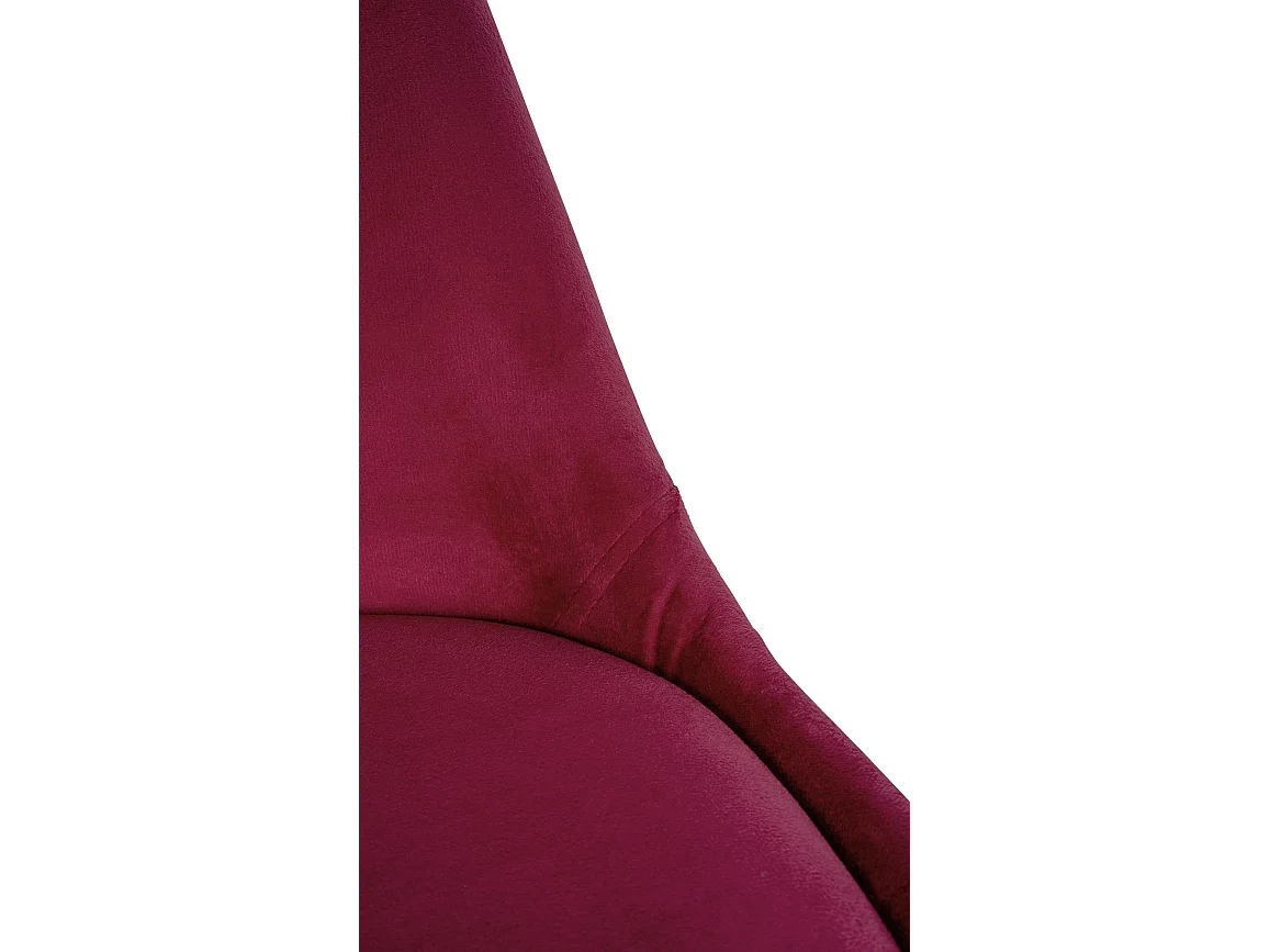 Eetkamerstoelen - Fluweel & natura (ronde) - bordeauxrood - Sofia