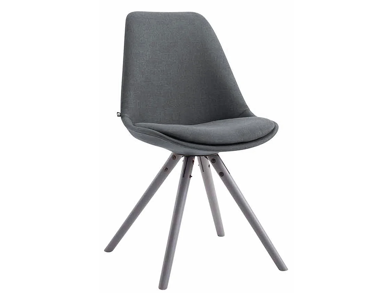 Lot de 4  chaise salle à manger - Tissu & Bois - Gris foncé - Toulouse