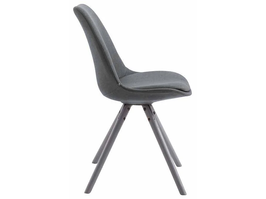 Lot de 4  chaise salle à manger - Tissu & Bois - Gris foncé - Toulouse