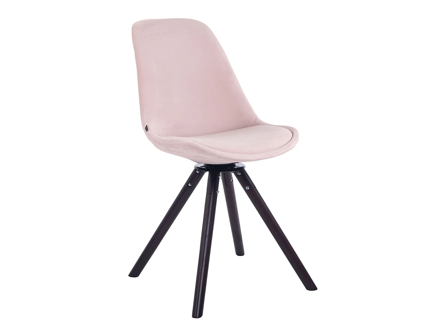 chaise salle à manger - Velours & Noyer - Rose - Troyes