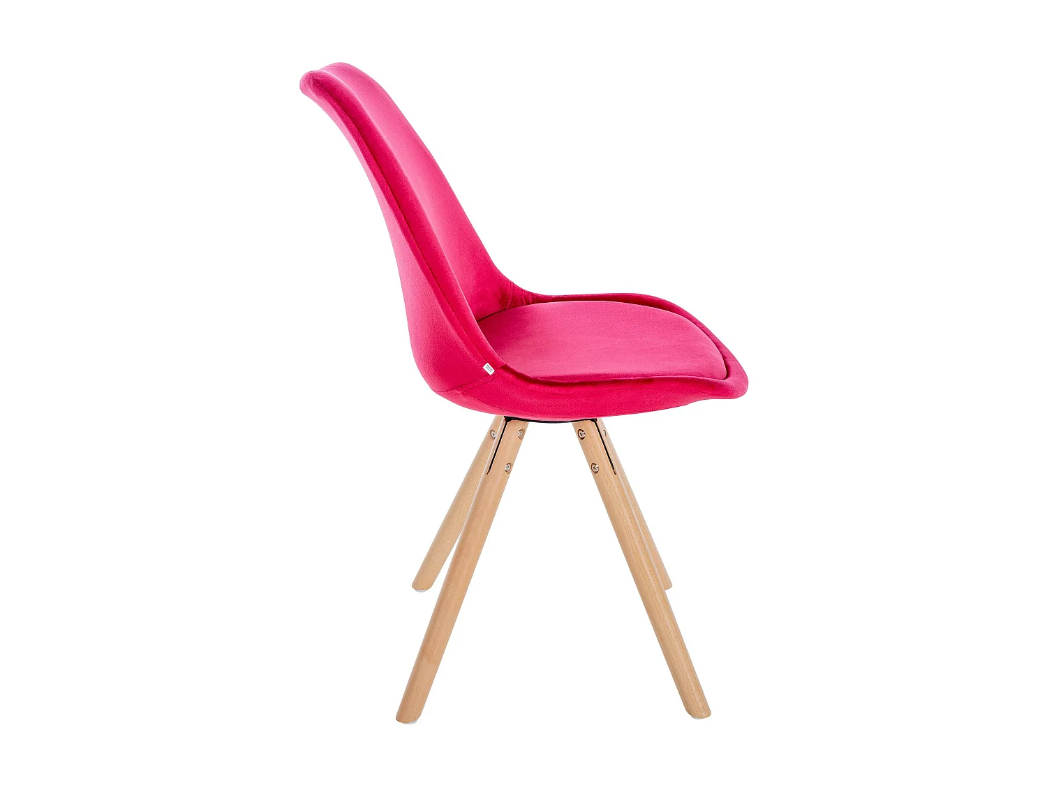 Eetkamerstoelen - Fluweel & natura (ronde) - rood - Sofia