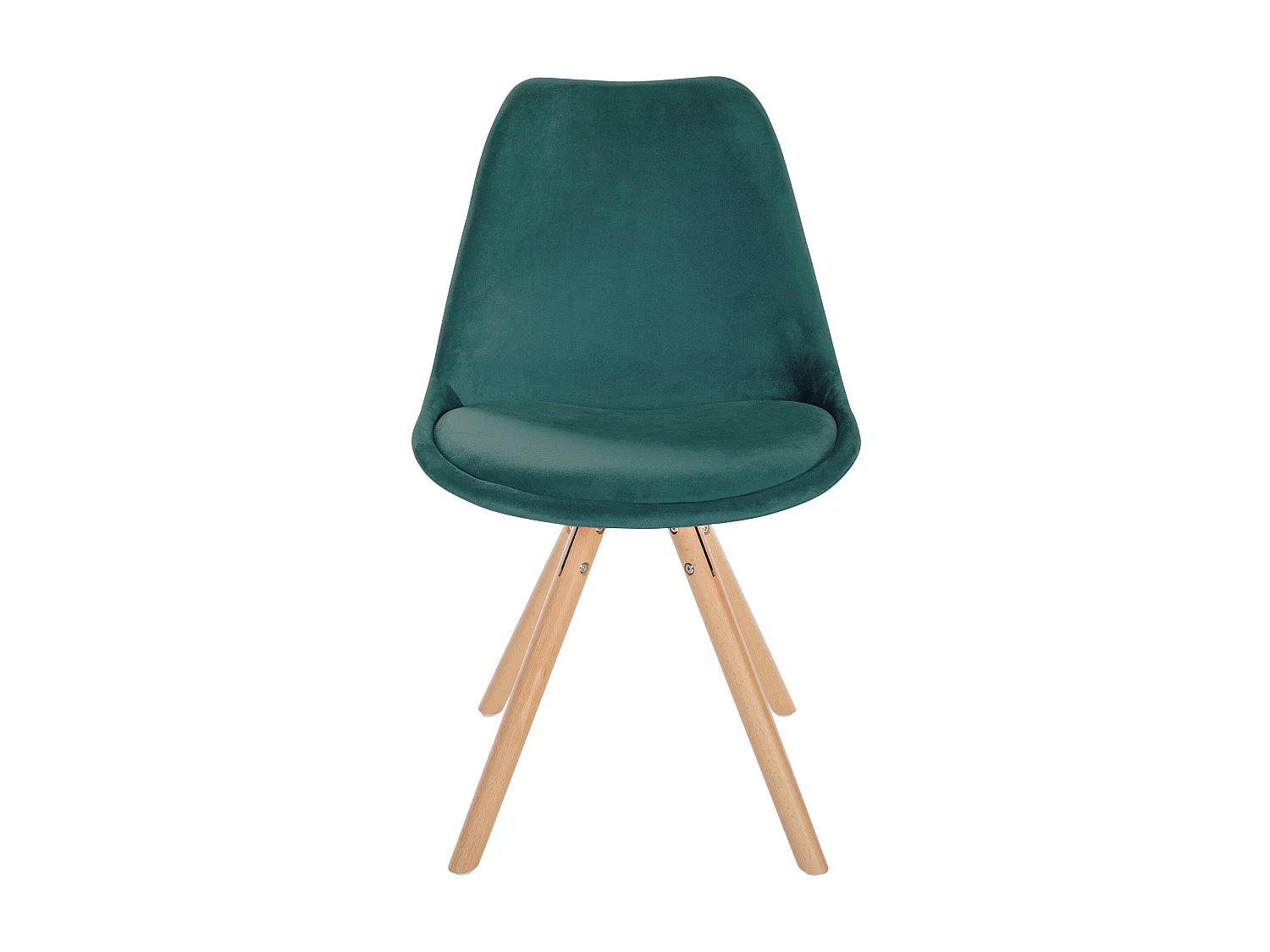 Eetkamerstoelen - Fluweel & natura (ronde) - groen - Sofia