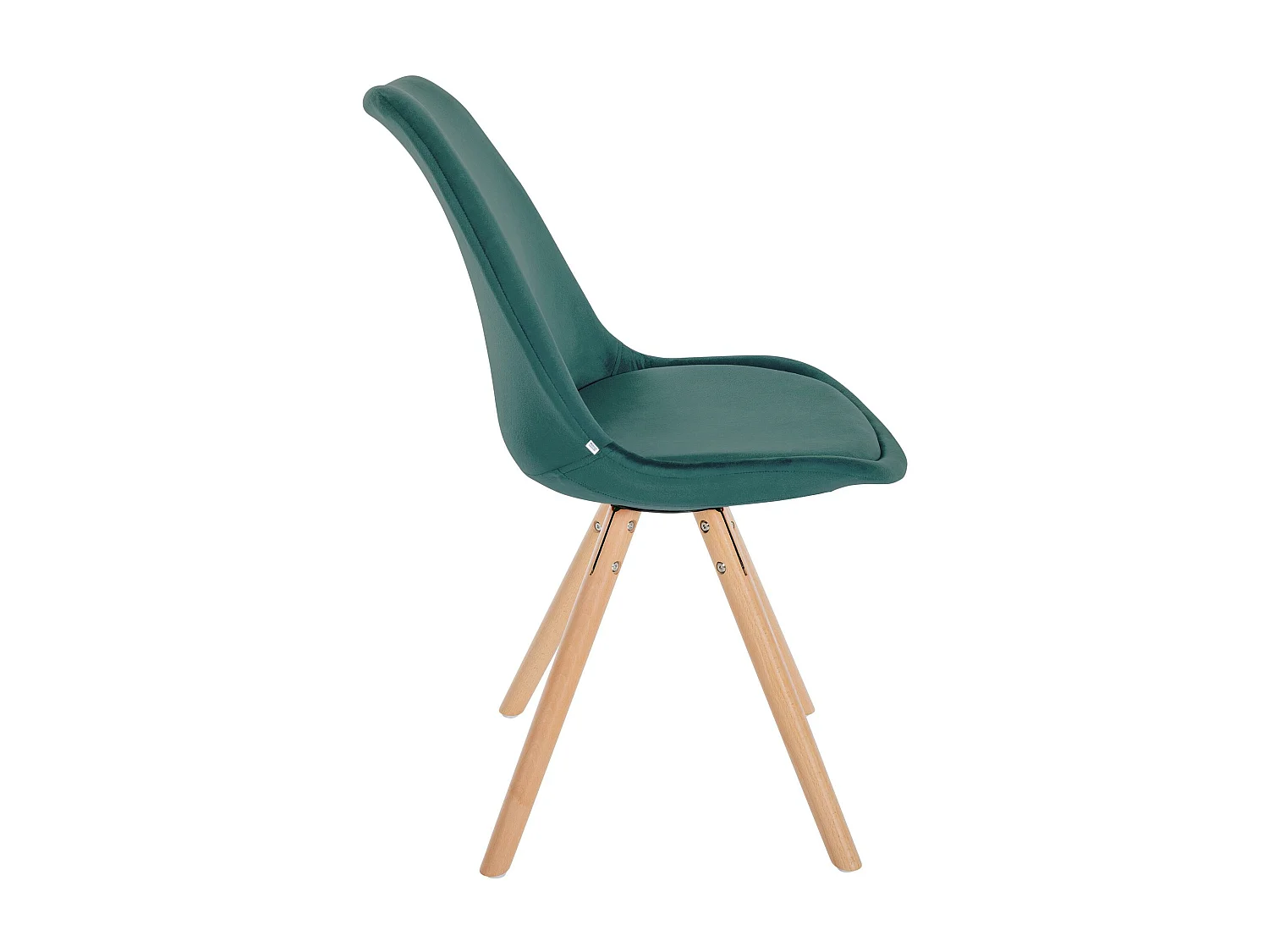 Eetkamerstoelen - Fluweel & natura (ronde) - groen - Sofia