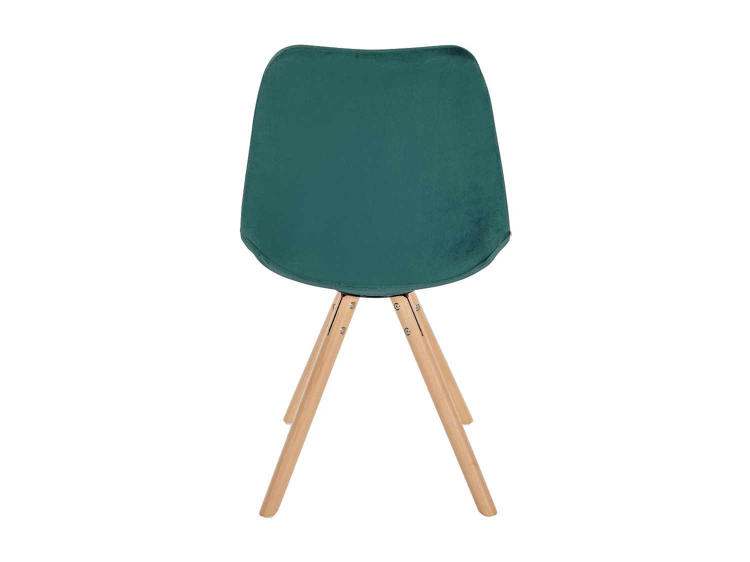Eetkamerstoelen - Fluweel & natura (ronde) - groen - Sofia