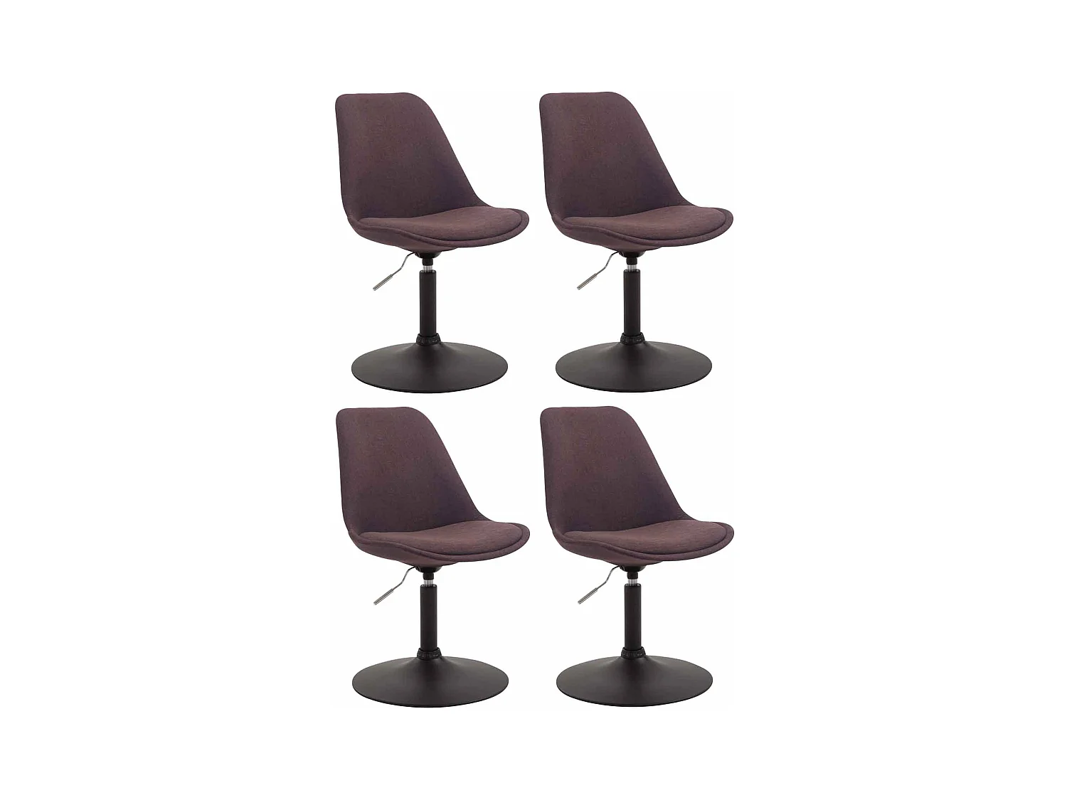 Lot de 4  chaise salle à manger - Tissu & Noir - Marron - Maverick