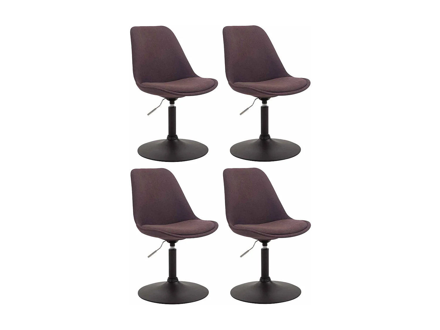 Lot de 4  chaise salle à manger - Tissu & Noir - Marron - Maverick