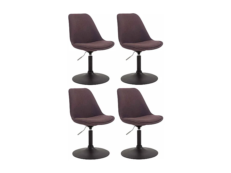 Lot de 4  chaise salle à manger - Tissu & Noir - Marron - Maverick
