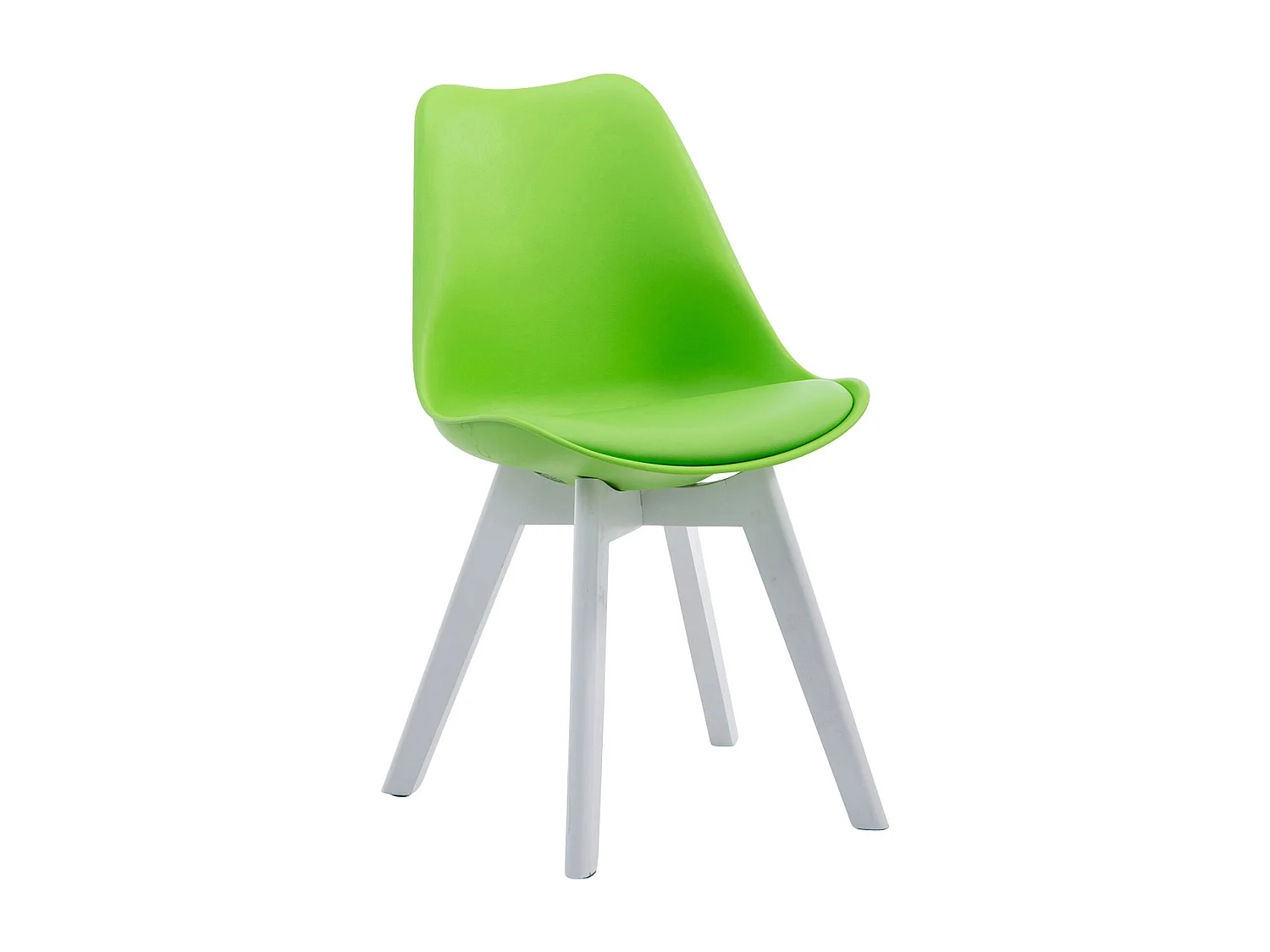 Lot de 4  chaise salle à manger - Similicuir & Blanc - Vert - Borneo V2